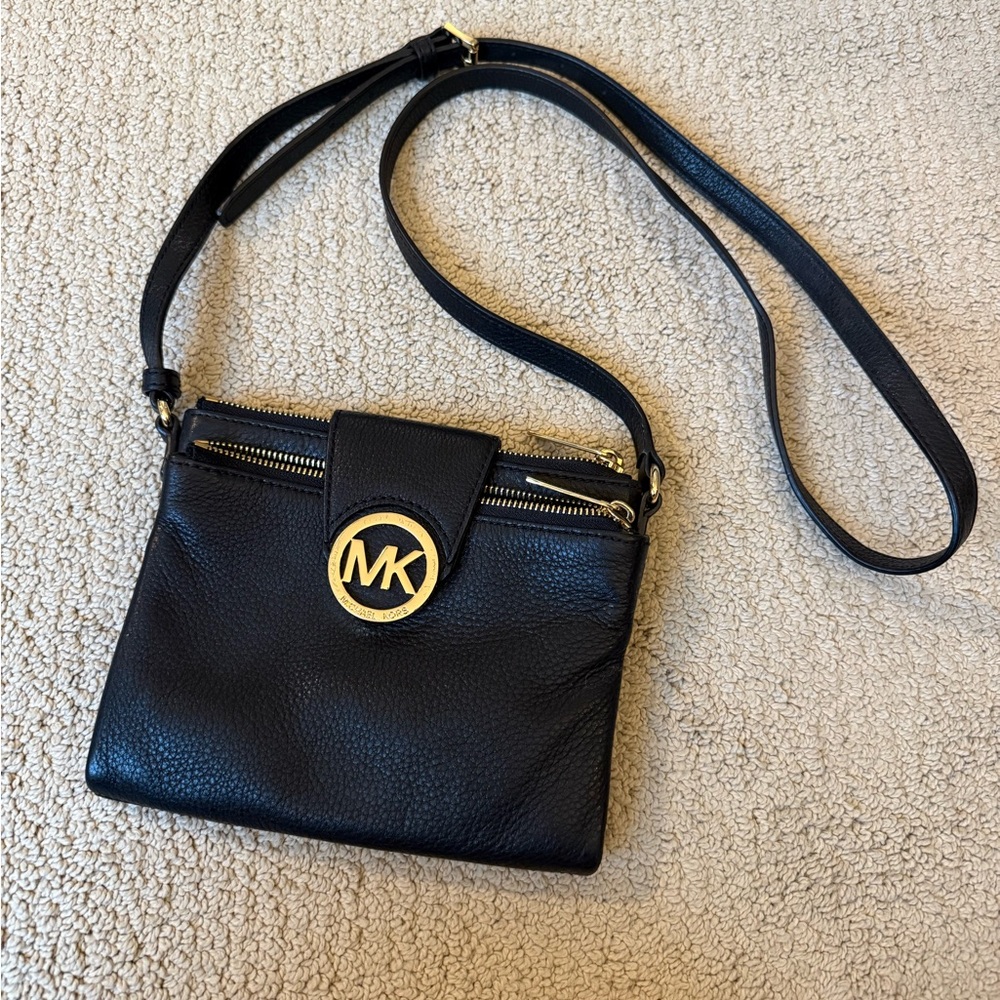 Michael Kors Black and Gold Crossbody Bag
